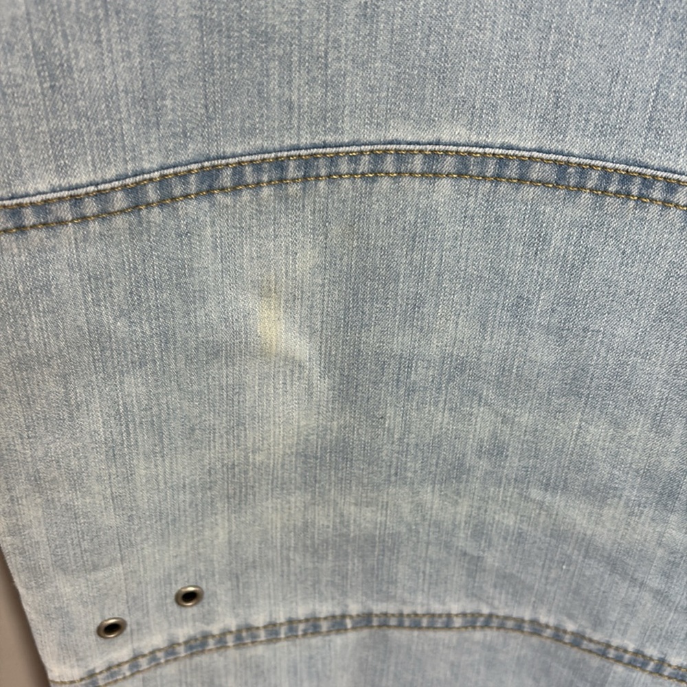 b.u.m equipment Wide Leg Sailor 70's Jean Capri's Light Blue Wash Missy 14 - Picture 5 of 9